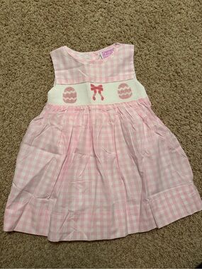 Poppy Kids Co Smock Pink Gingham Easter dress